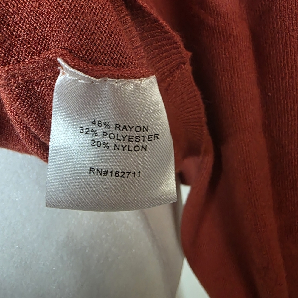 99 Jane Street Womens Burnt Orange Sweater Open Back Size Medium - Picture 6 of 8